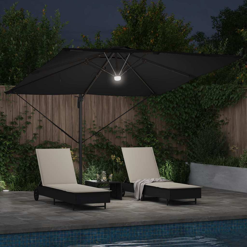 Roma Parasol Sort 286 x 284 x 270 cm Aluminium og Polyester