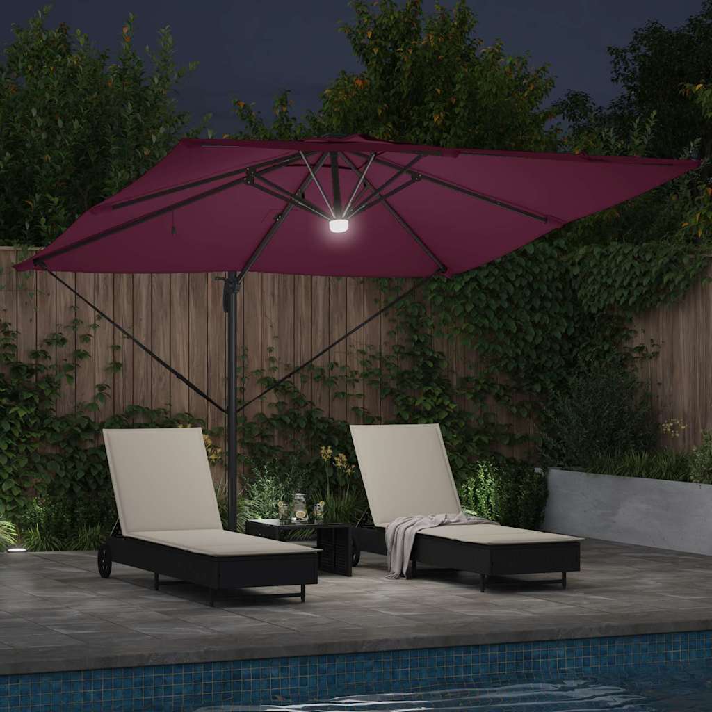 Roma Parasol Rød 286 x 284 x 270 cm Aluminium og Polyester