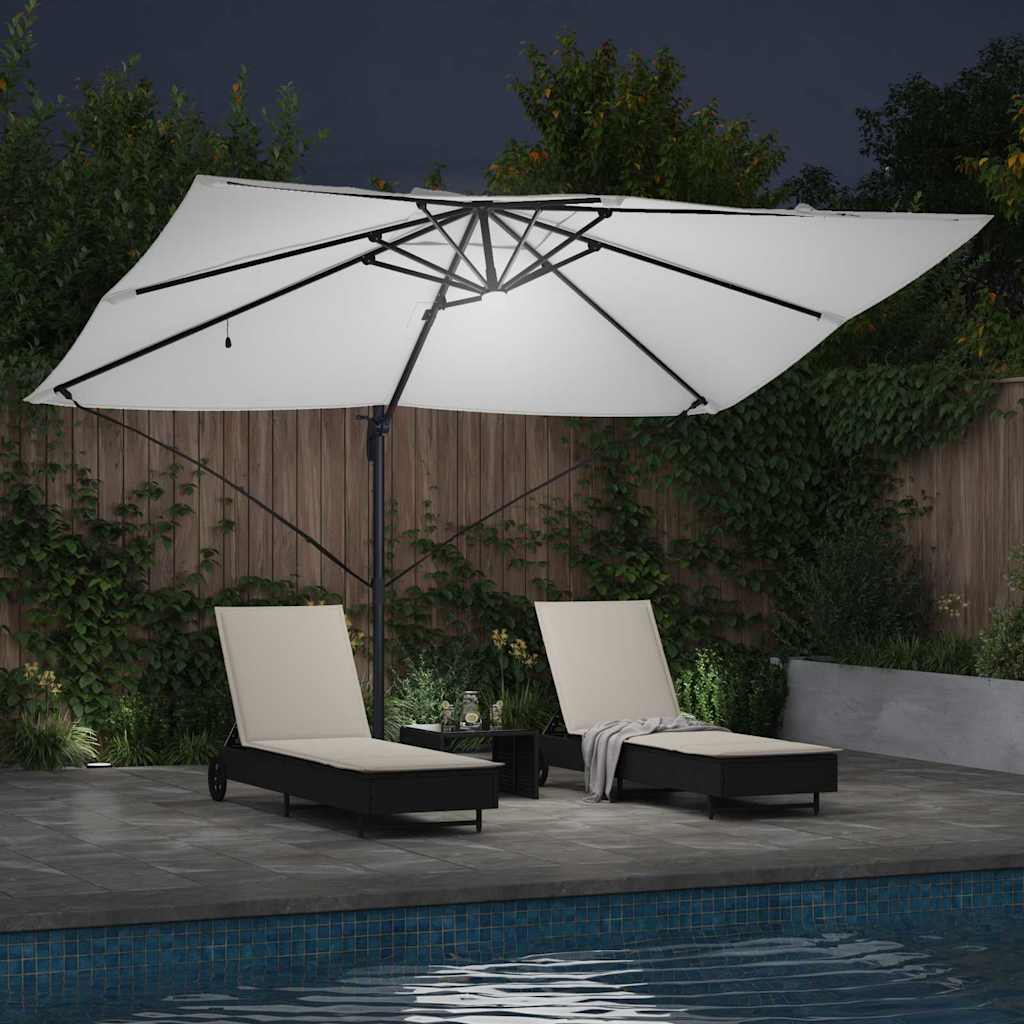 Parasol Sandfarvet 351 x 250 x 253 cm Polyester og Aluminium