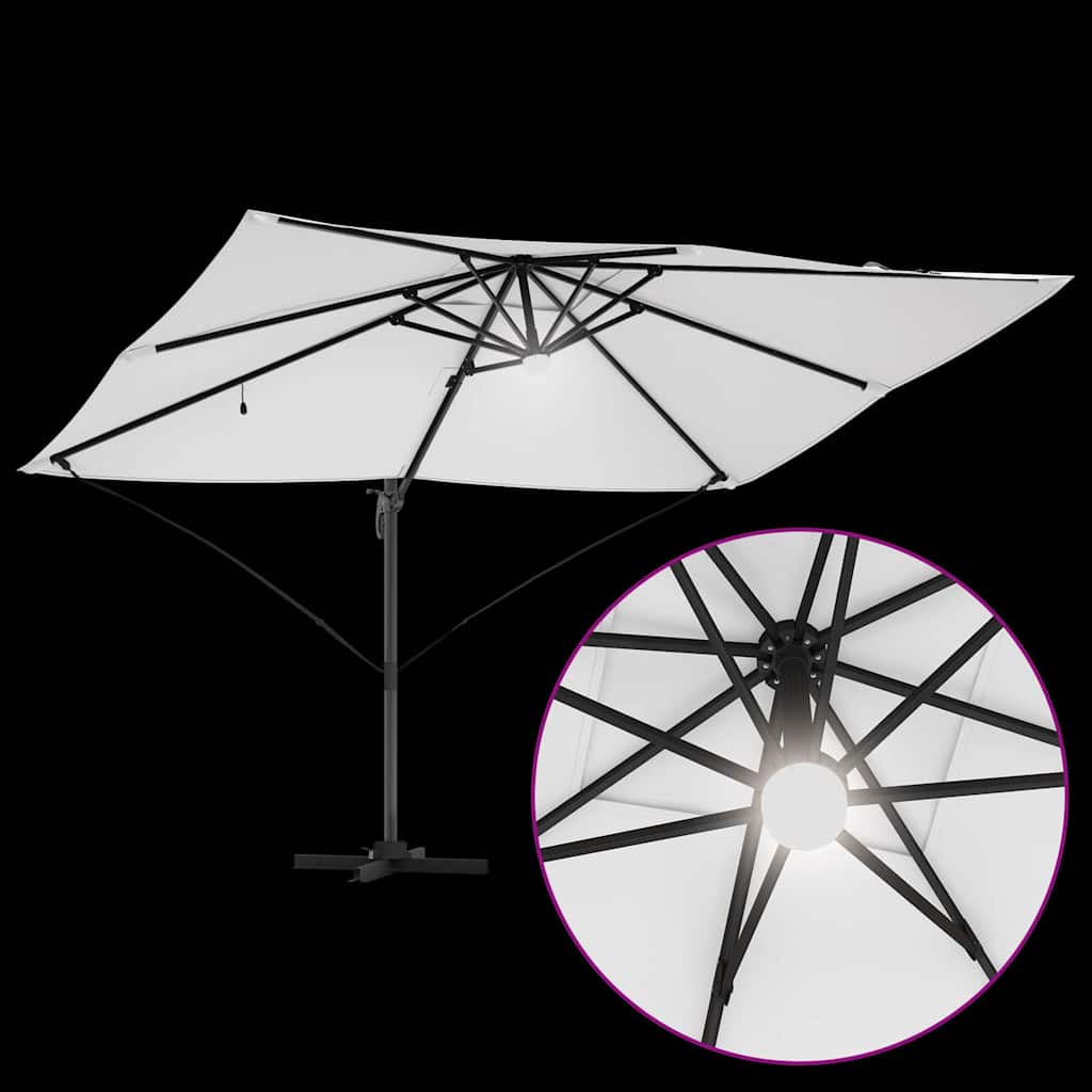 Parasol Sandfarvet 351 x 250 x 253 cm Polyester og Aluminium