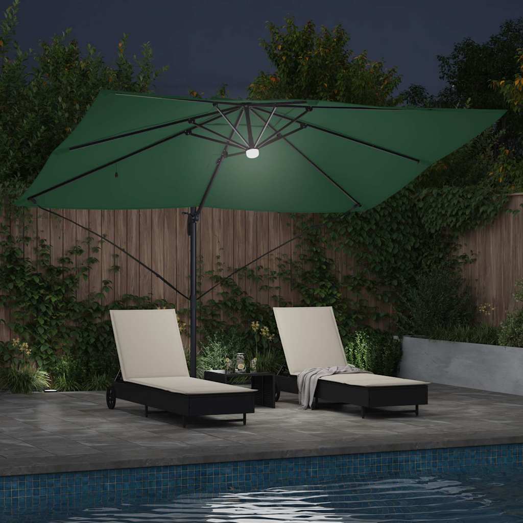 Parasol Grøn 351 x 250 x 253 cm Polyester og Aluminium