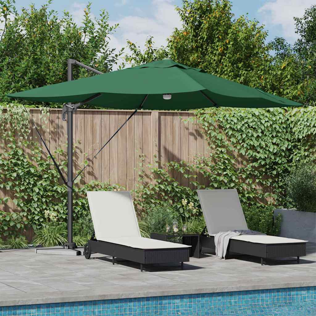 Parasol Grøn 351 x 250 x 253 cm Polyester og Aluminium