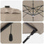 Parasol 351 x 250 x 253 cm Polyester og Aluminium Gråbrun