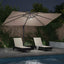 Parasol 351 x 250 x 253 cm Polyester og Aluminium Gråbrun