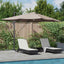 Parasol 351 x 250 x 253 cm Polyester og Aluminium Gråbrun