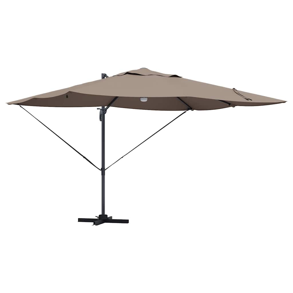 Parasol 351 x 250 x 253 cm Polyester og Aluminium Gråbrun