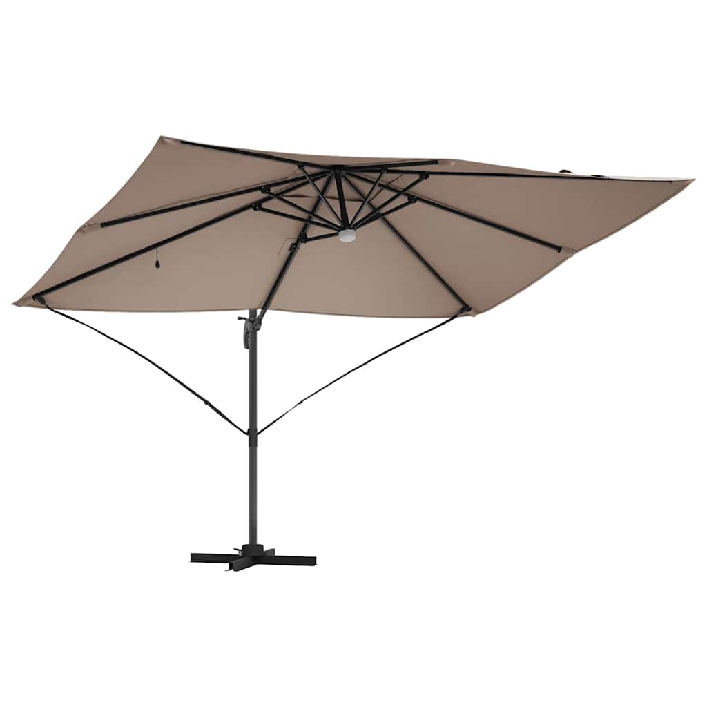 Parasol 351 x 250 x 253 cm Polyester og Aluminium Gråbrun
