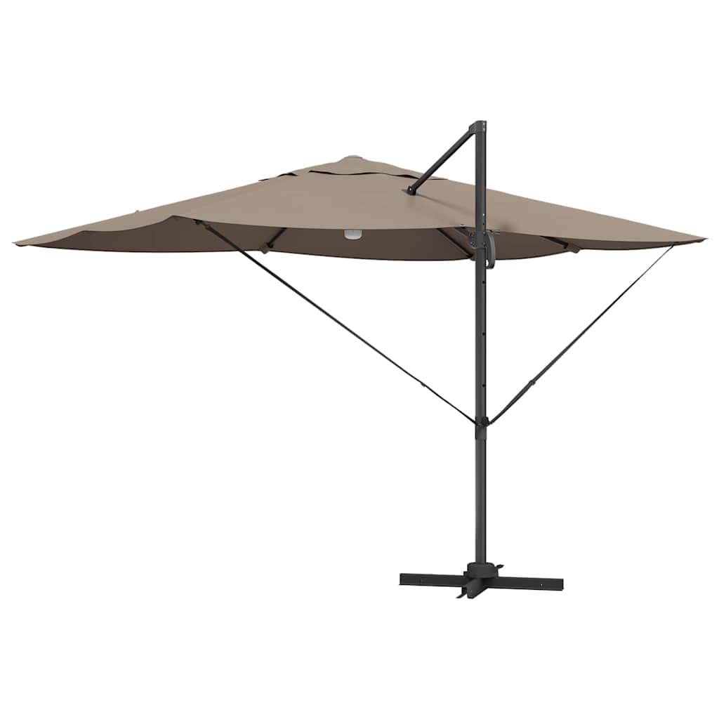Parasol 351 x 250 x 253 cm Polyester og Aluminium Gråbrun