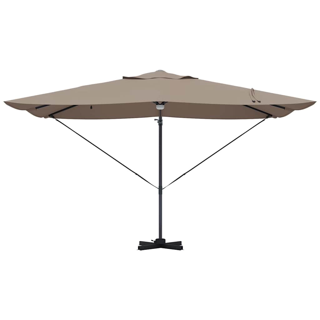 Parasol 351 x 250 x 253 cm Polyester og Aluminium Gråbrun