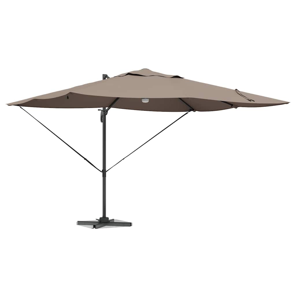 Parasol 351 x 250 x 253 cm Polyester og Aluminium Gråbrun