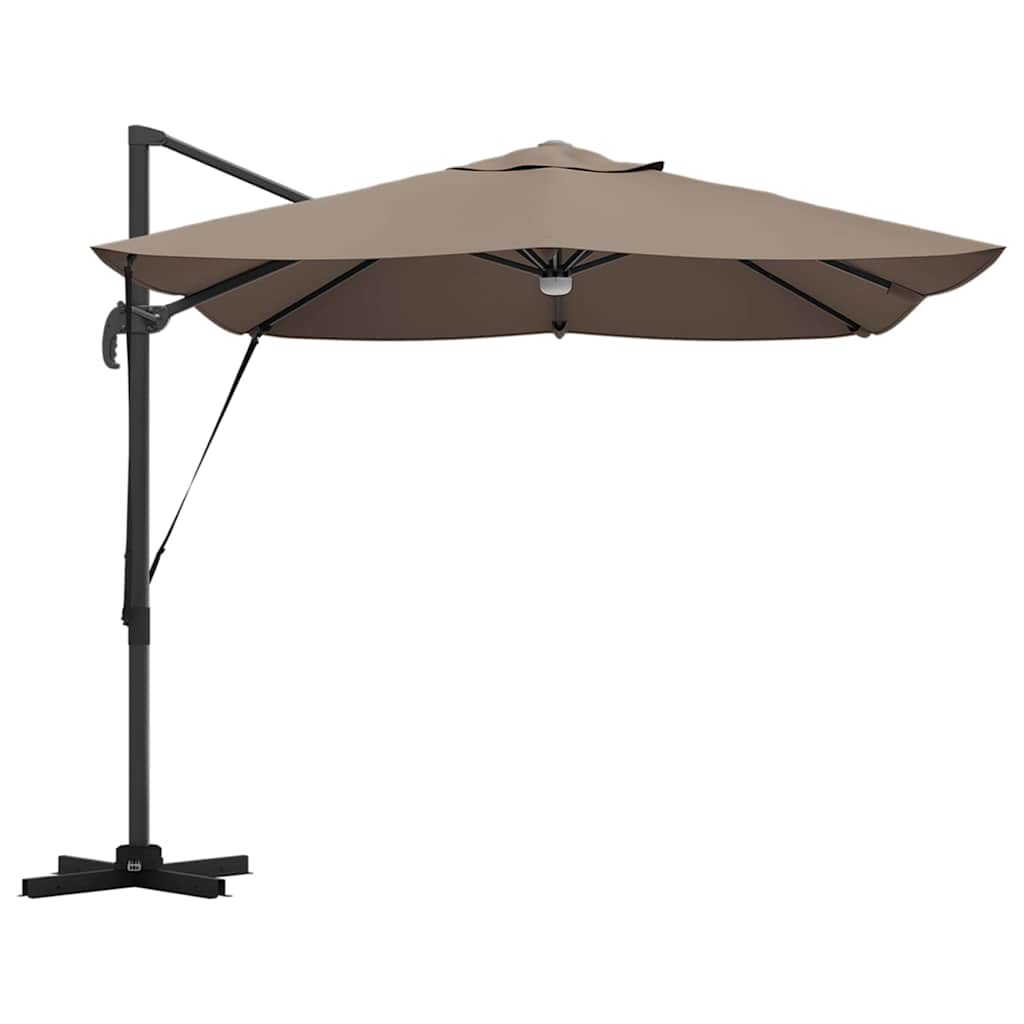 Parasol 351 x 250 x 253 cm Polyester og Aluminium Gråbrun