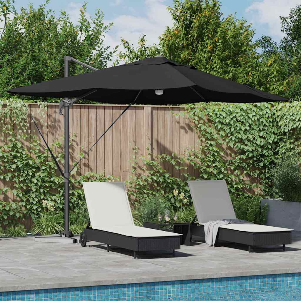 Parasol Sort 351 x 250 x 253 cm Polyester og Aluminium