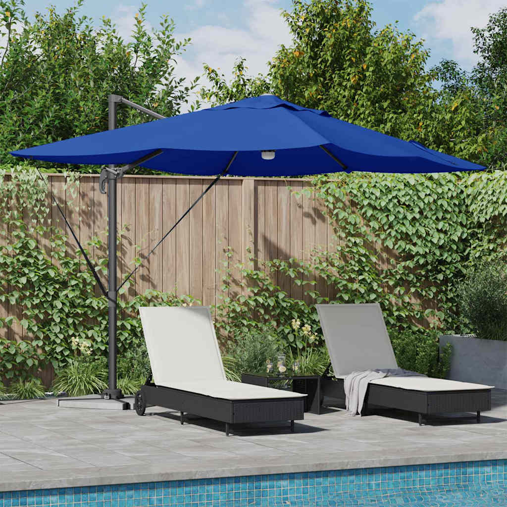 Parasol 351 x 250 x 253 cm Polyester og Aluminium Azurblå