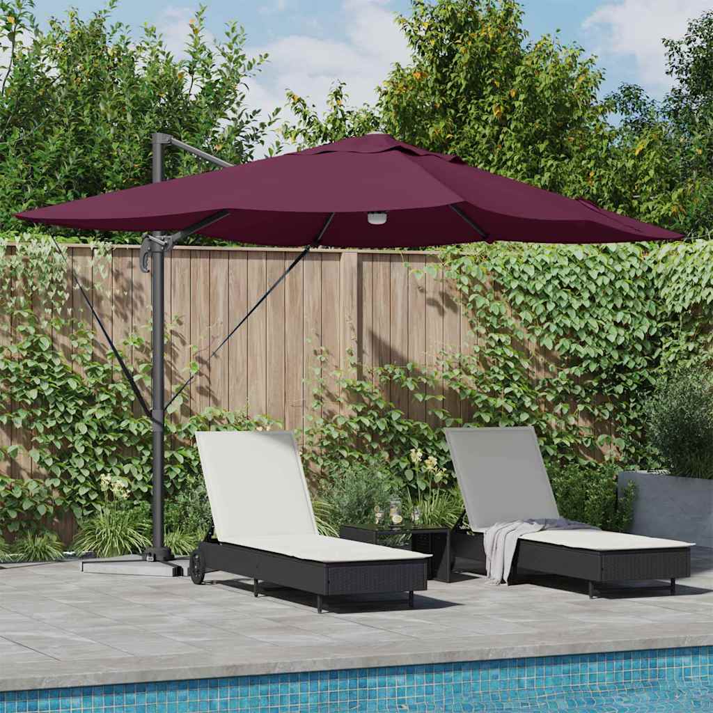 Parasol Bordeaux Rød 351 x 250 x 253 cm Polyester og Aluminium