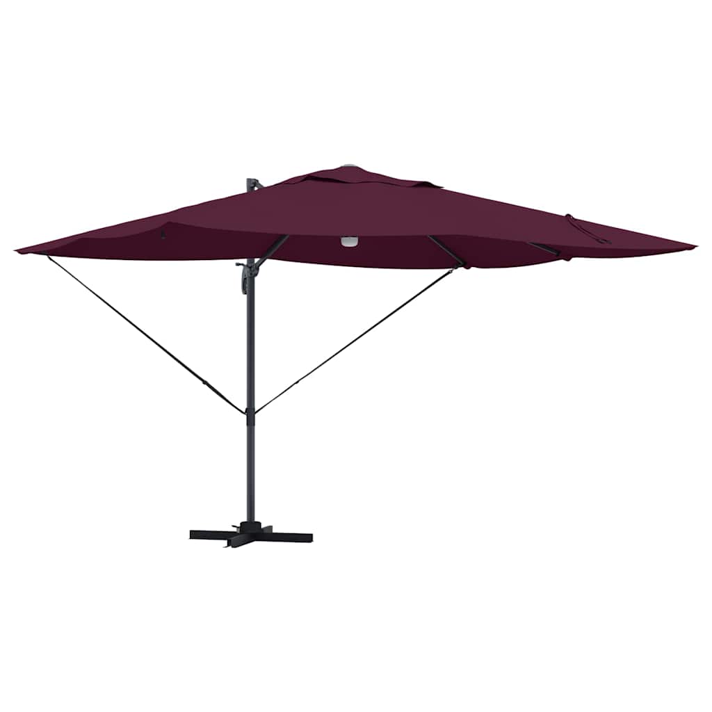 Parasol Bordeaux Rød 351 x 250 x 253 cm Polyester og Aluminium