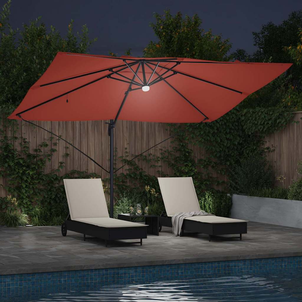 Parasol Terrakotta 351 x 250 x 253 cm Polyester og Aluminium