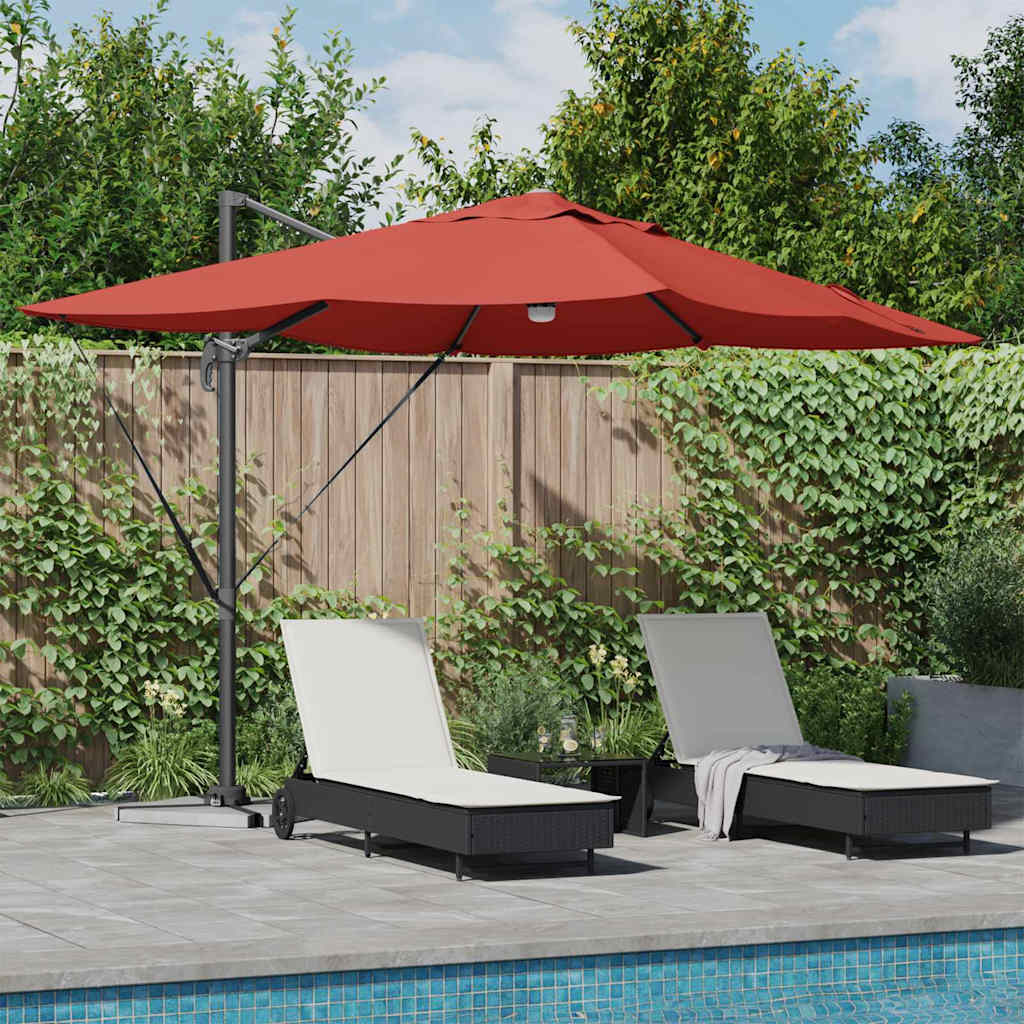 Parasol Terrakotta 351 x 250 x 253 cm Polyester og Aluminium