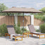 Havesol 370 x 197 x 239 cm Polyester og Aluminium Gråbrun