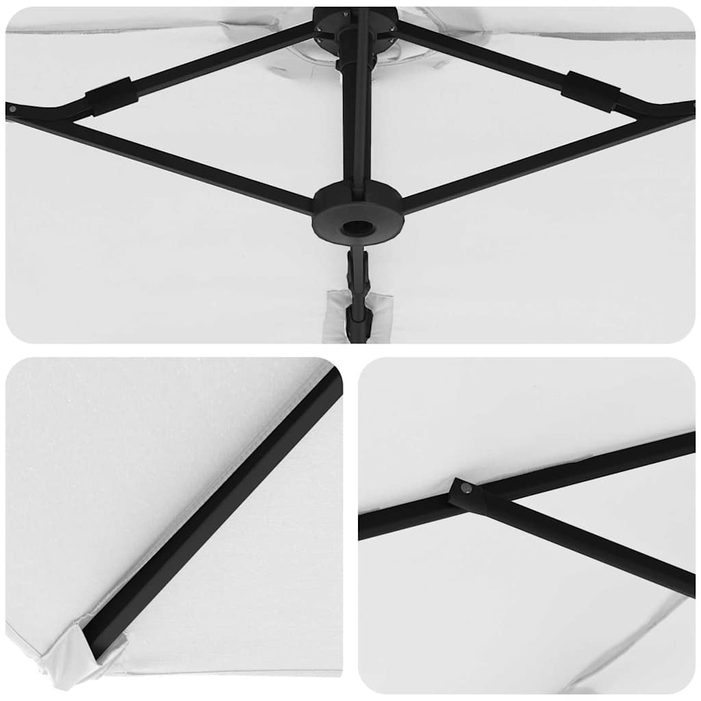 Parasol Sandfarvet 372 x 198 x 243 cm Polyester og Aluminium