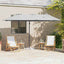 Parasol Sandfarvet 372 x 198 x 243 cm Polyester og Aluminium