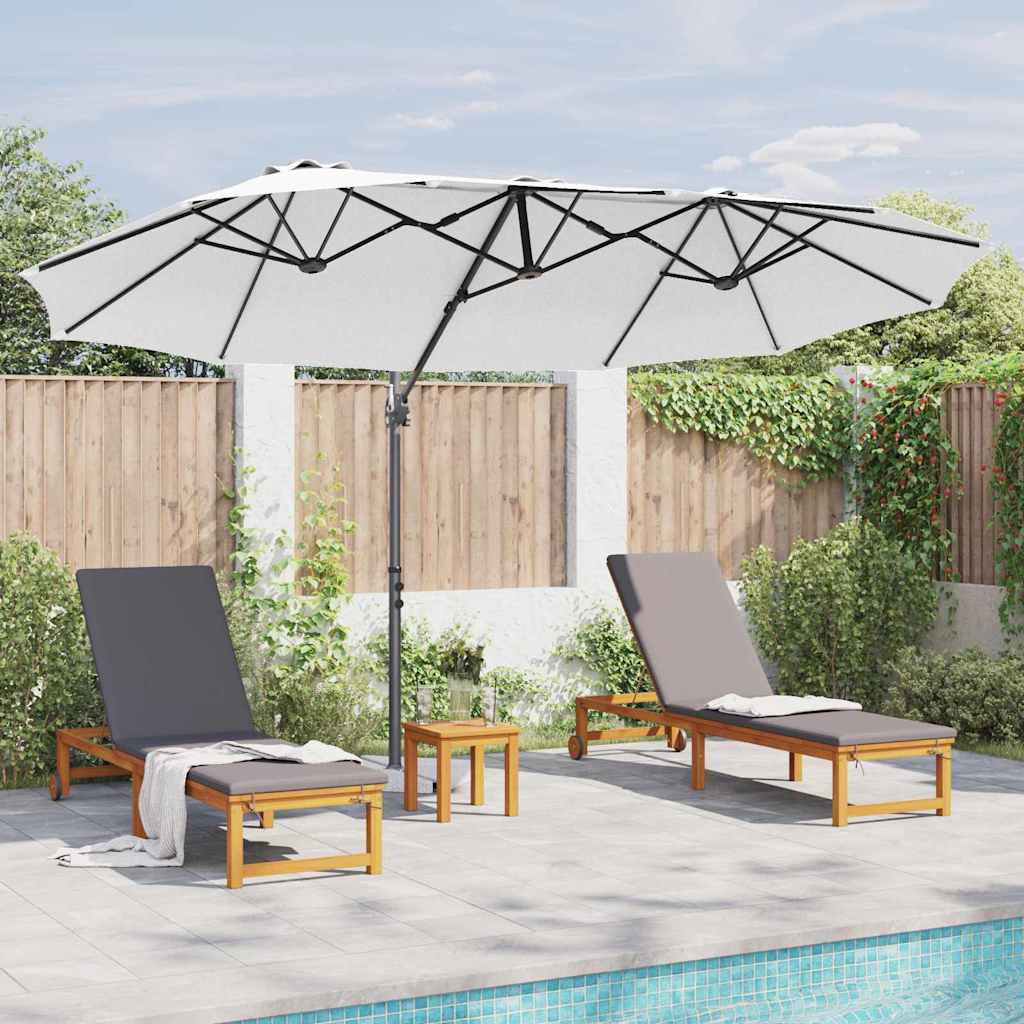 Parasol Sandfarvet 372 x 198 x 243 cm Polyester og Aluminium