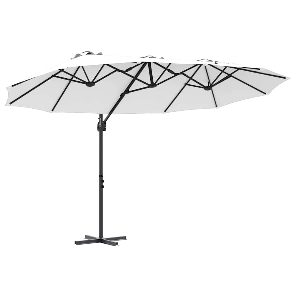 Parasol Sandfarvet 372 x 198 x 243 cm Polyester og Aluminium