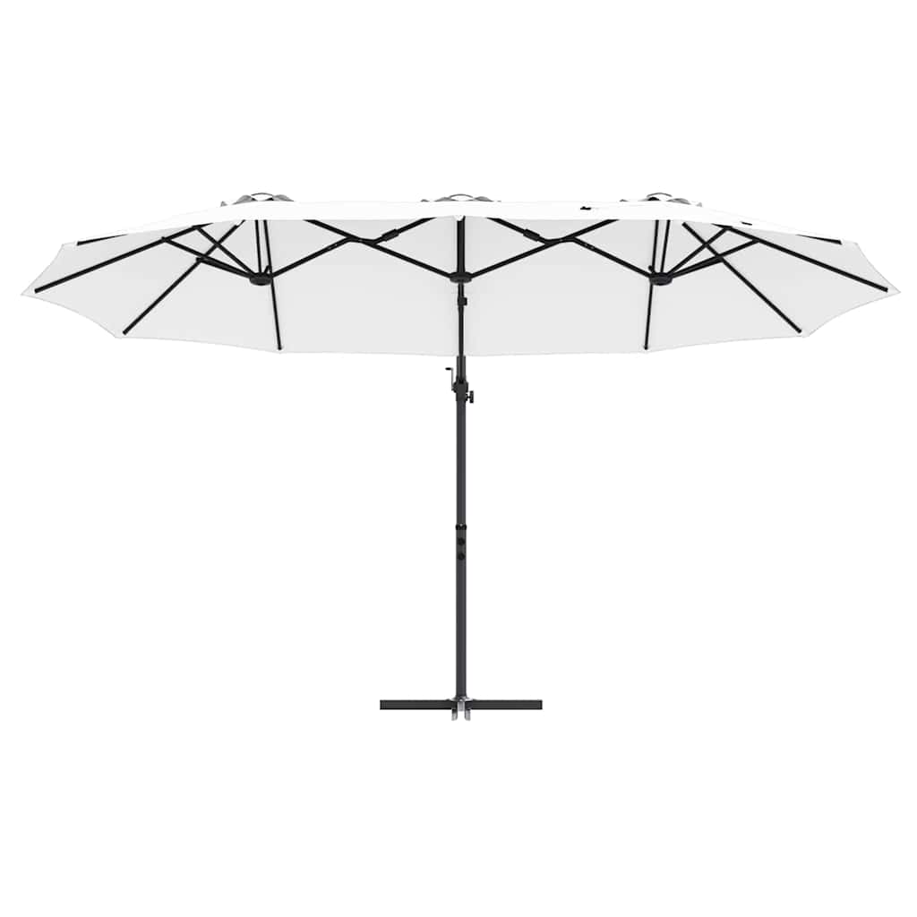 Parasol Sandfarvet 372 x 198 x 243 cm Polyester og Aluminium