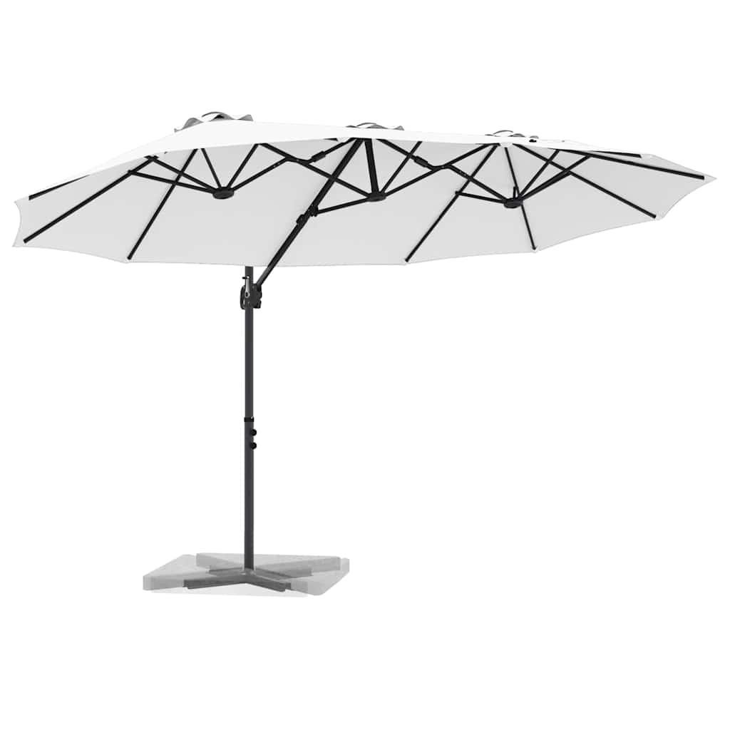 Parasol Sandfarvet 372 x 198 x 243 cm Polyester og Aluminium