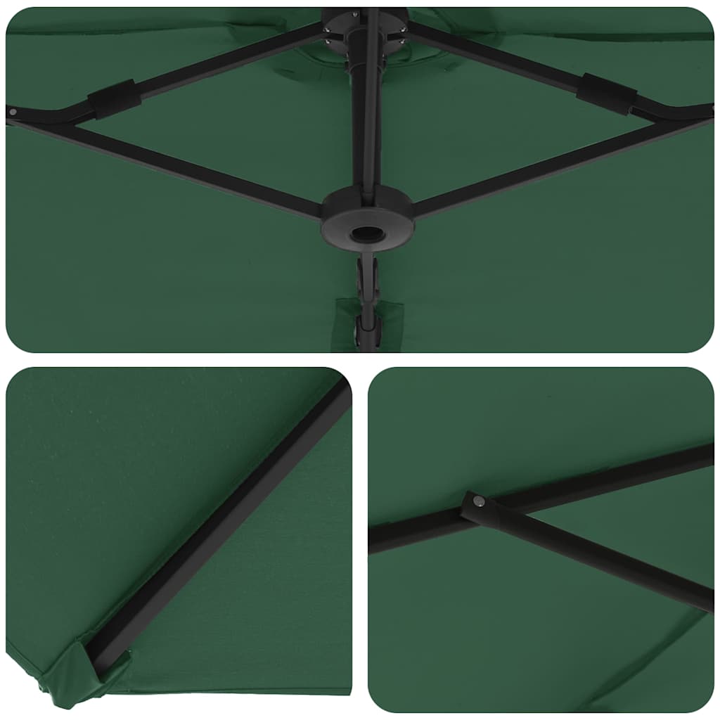 Parasol Grøn 372 x 198 x 243 cm Polyester og Aluminium
