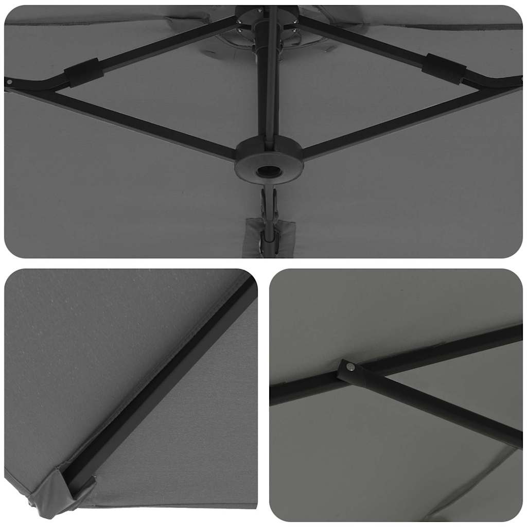 Parasol Antracit 372 x 198 x 243 cm Polyester og Aluminium
