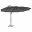 Parasol Antracit 372 x 198 x 243 cm Polyester og Aluminium