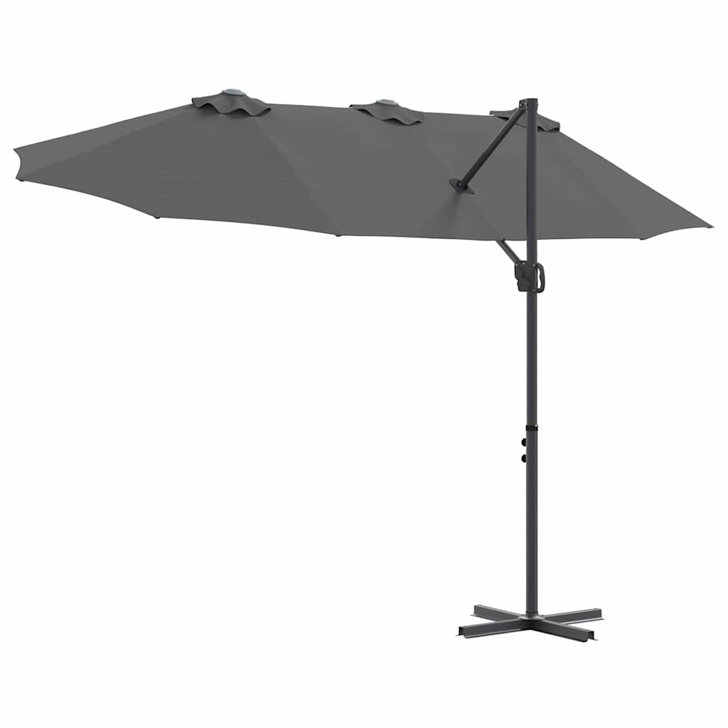 Parasol Antracit 372 x 198 x 243 cm Polyester og Aluminium