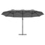 Parasol Antracit 372 x 198 x 243 cm Polyester og Aluminium