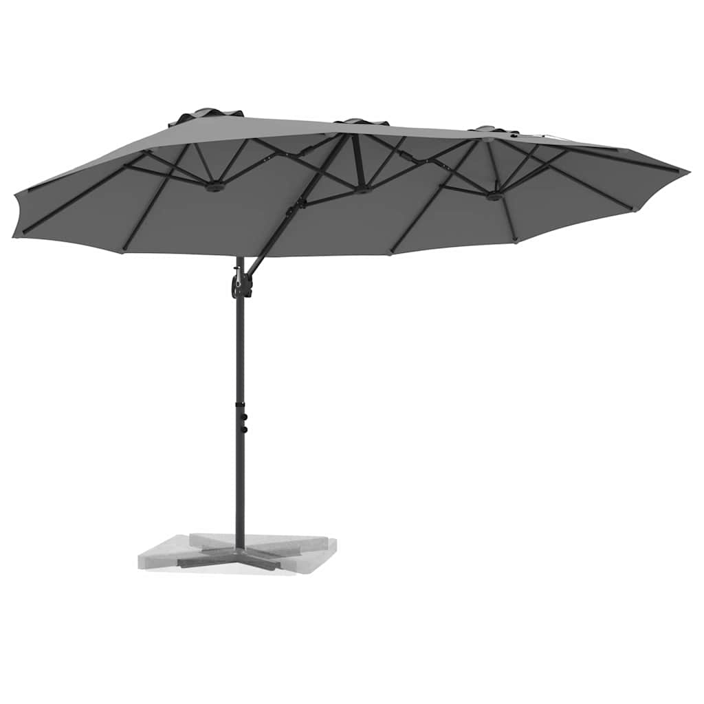 Parasol Antracit 372 x 198 x 243 cm Polyester og Aluminium
