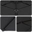 Parasol Sort 372 x 198 x 243 cm Polyester og Aluminium