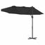 Parasol Sort 372 x 198 x 243 cm Polyester og Aluminium