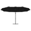 Parasol Sort 372 x 198 x 243 cm Polyester og Aluminium