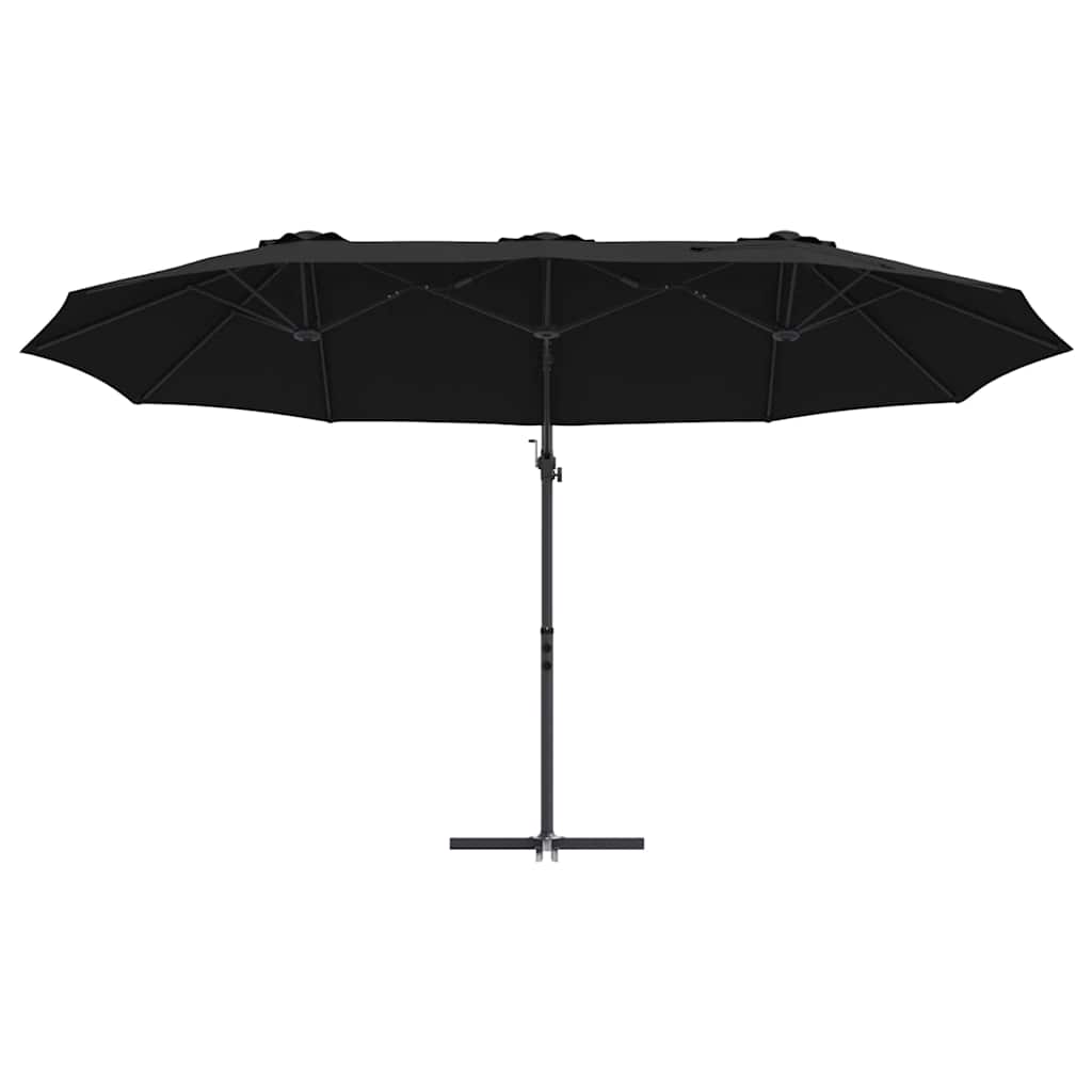 Parasol Sort 372 x 198 x 243 cm Polyester og Aluminium