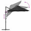 Parasol Sort 372 x 198 x 243 cm Polyester og Aluminium