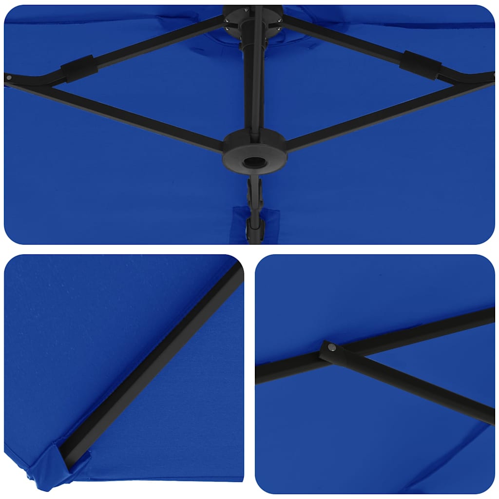Parasol 372 x 198 x 243 cm Polyester og Aluminium Azurblå