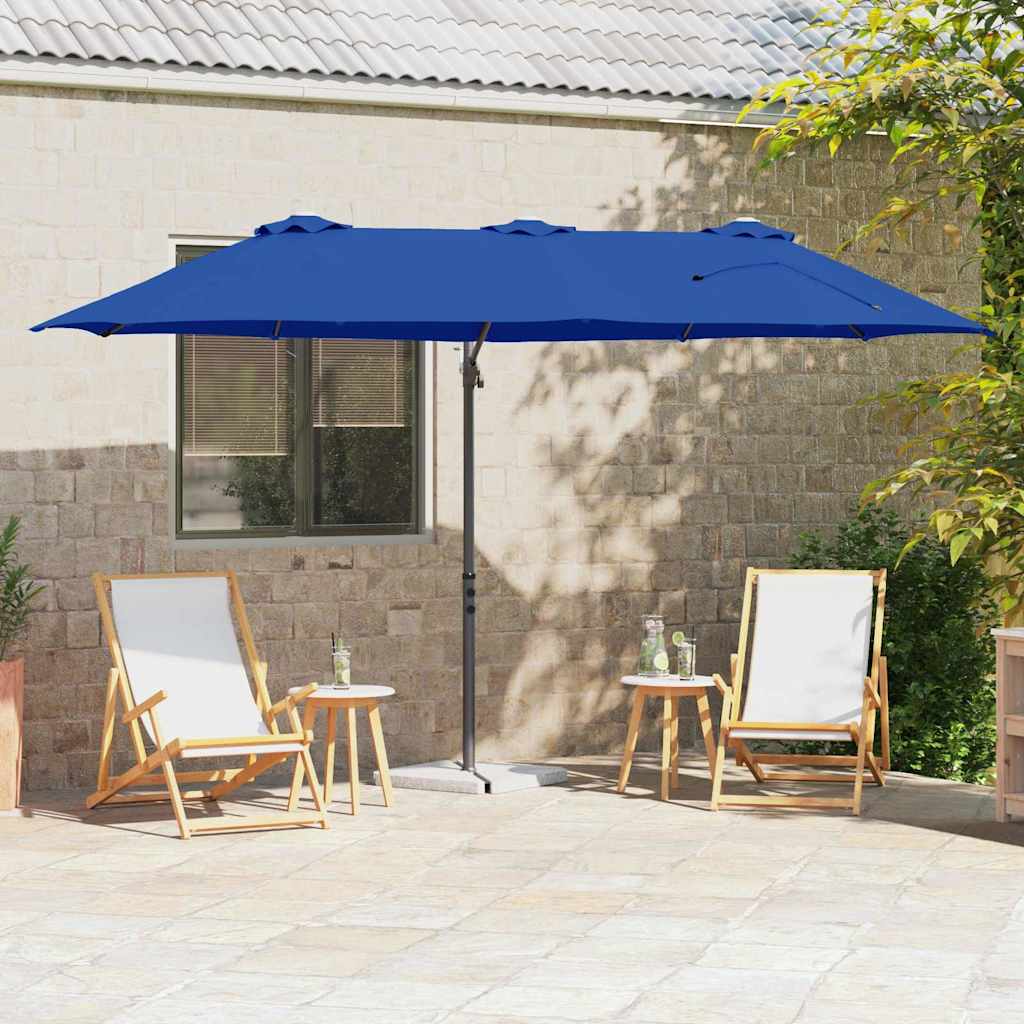 Parasol 372 x 198 x 243 cm Polyester og Aluminium Azurblå