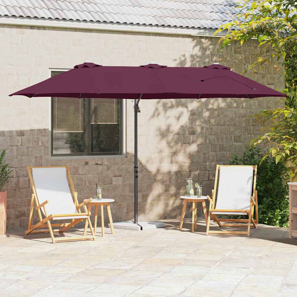 Parasol Bordeaux Rød 372 x 198 x 243 cm Polyester og Aluminium