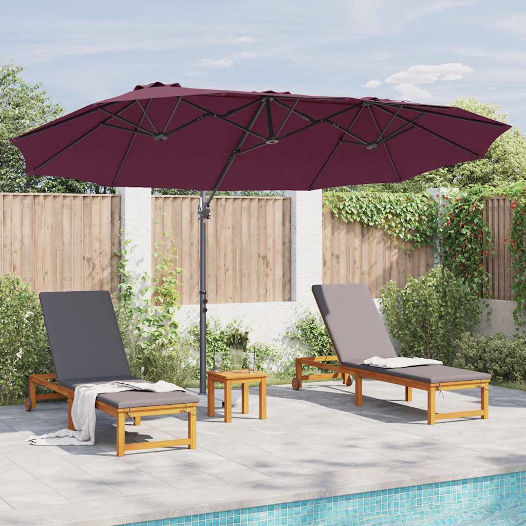 Parasol Bordeaux Rød 372 x 198 x 243 cm Polyester og Aluminium
