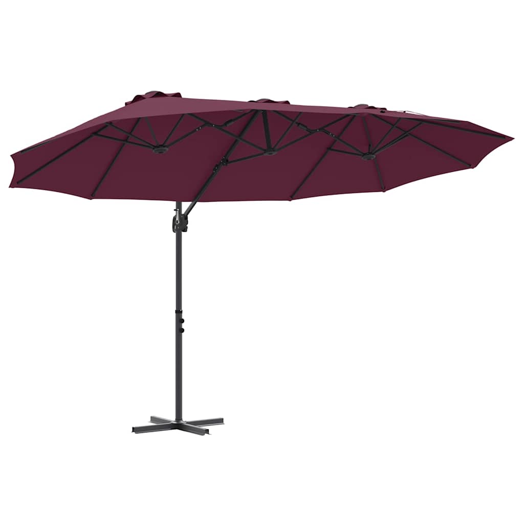 Parasol Bordeaux Rød 372 x 198 x 243 cm Polyester og Aluminium