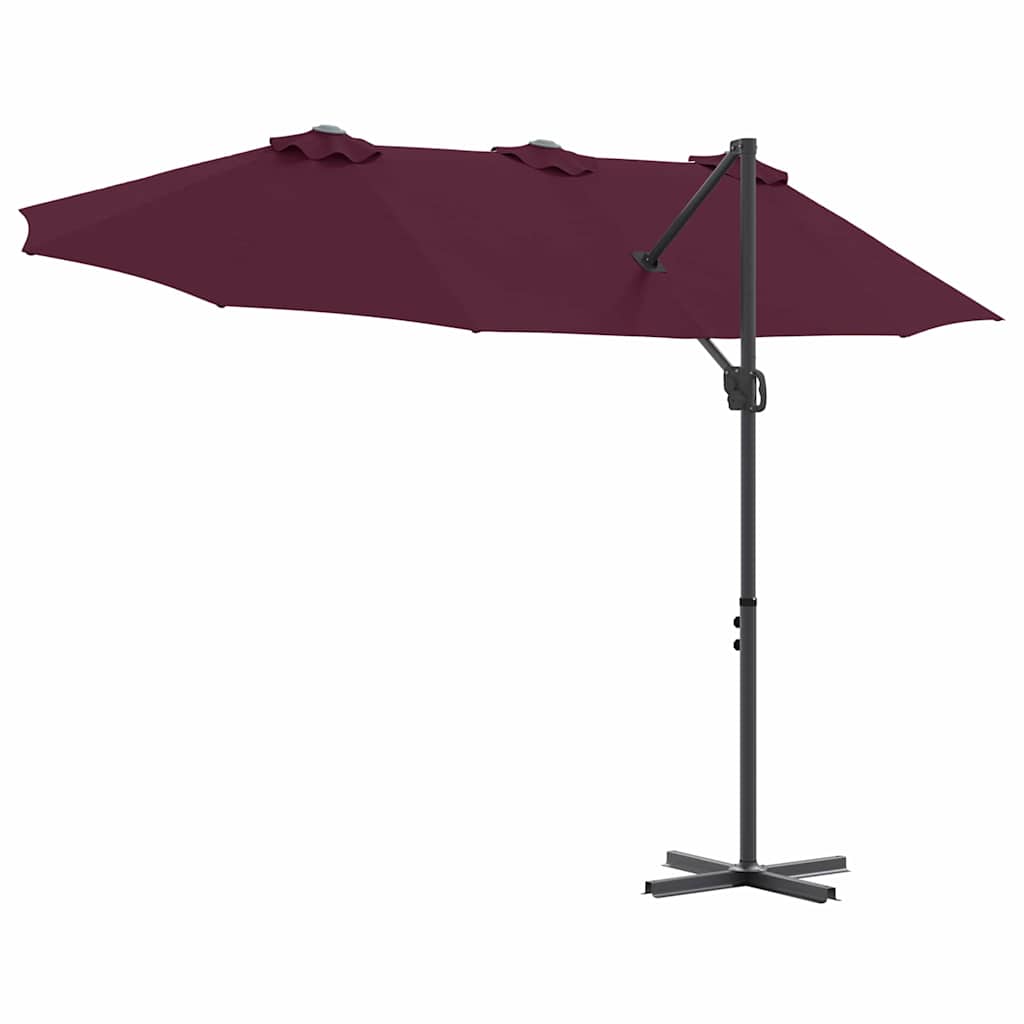 Parasol Bordeaux Rød 372 x 198 x 243 cm Polyester og Aluminium