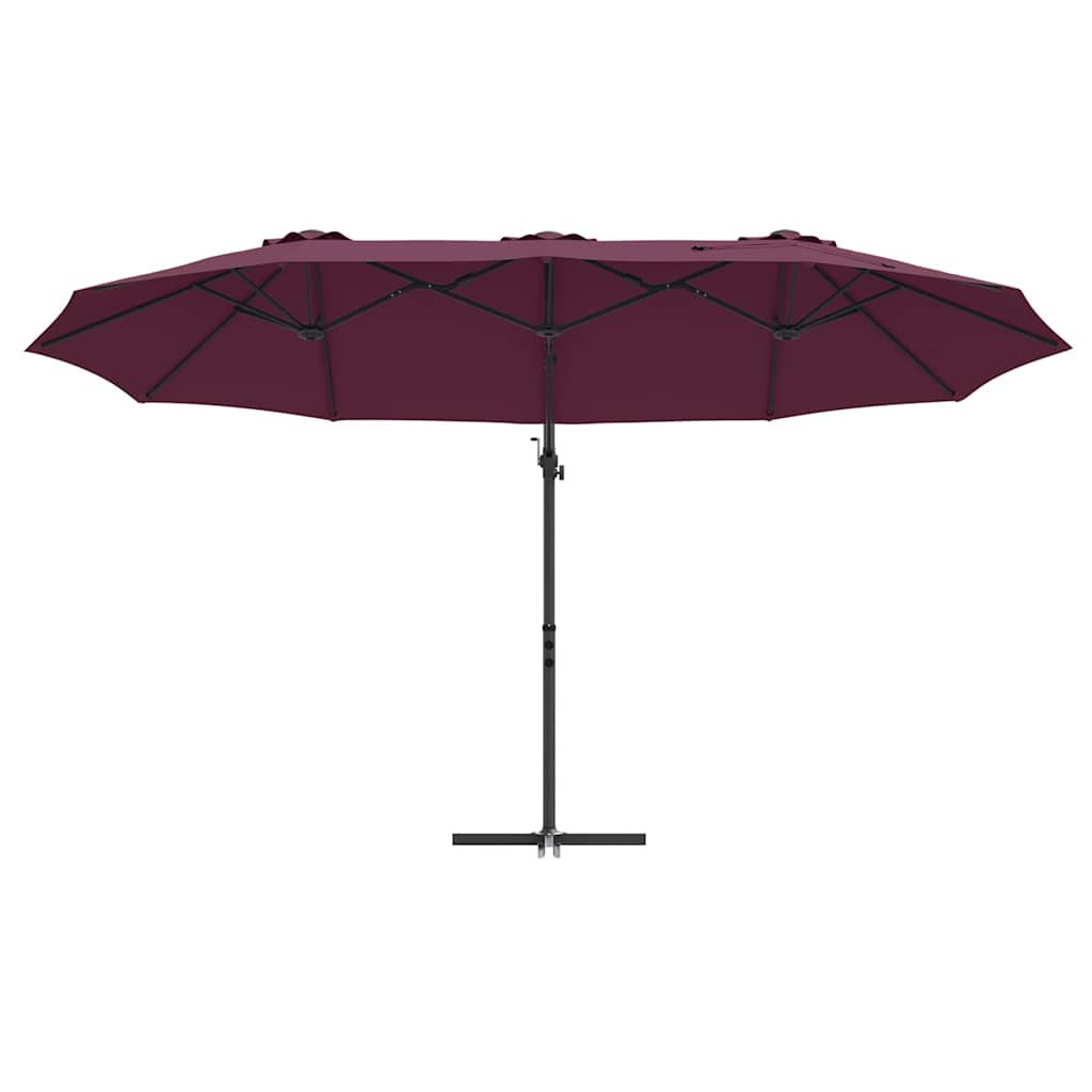 Parasol Bordeaux Rød 372 x 198 x 243 cm Polyester og Aluminium