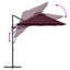 Parasol Bordeaux Rød 372 x 198 x 243 cm Polyester og Aluminium