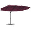 Parasol Bordeaux Rød 372 x 198 x 243 cm Polyester og Aluminium