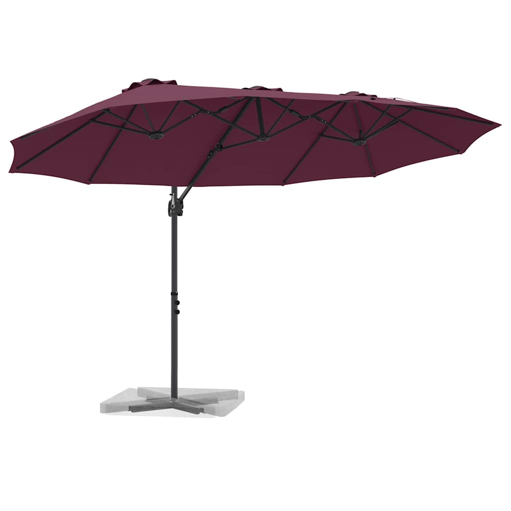 Parasol Bordeaux Rød 372 x 198 x 243 cm Polyester og Aluminium