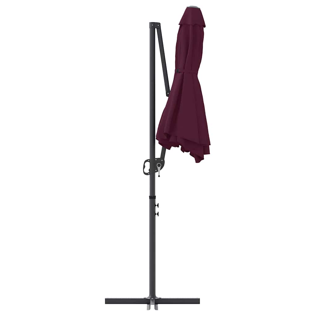 Parasol Bordeaux Rød 372 x 198 x 243 cm Polyester og Aluminium